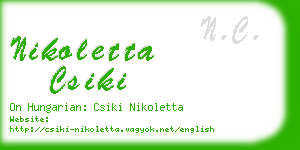 nikoletta csiki business card